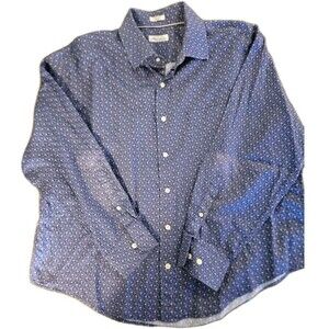 PETER MILLAR Sport Long Sleeve Button Front Blue Mens XL
